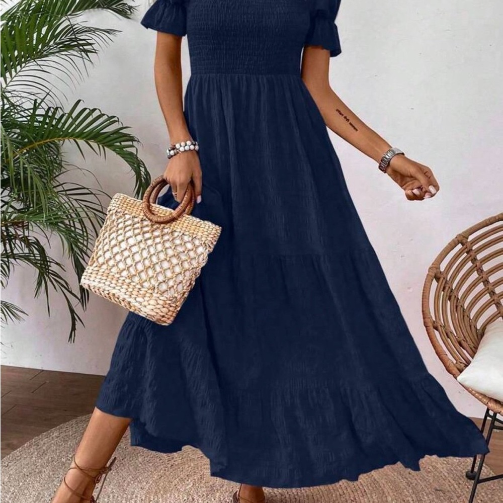 Elegant Navy Blue Maxi Dress